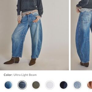 Free People Blue Wide Leg Jeans